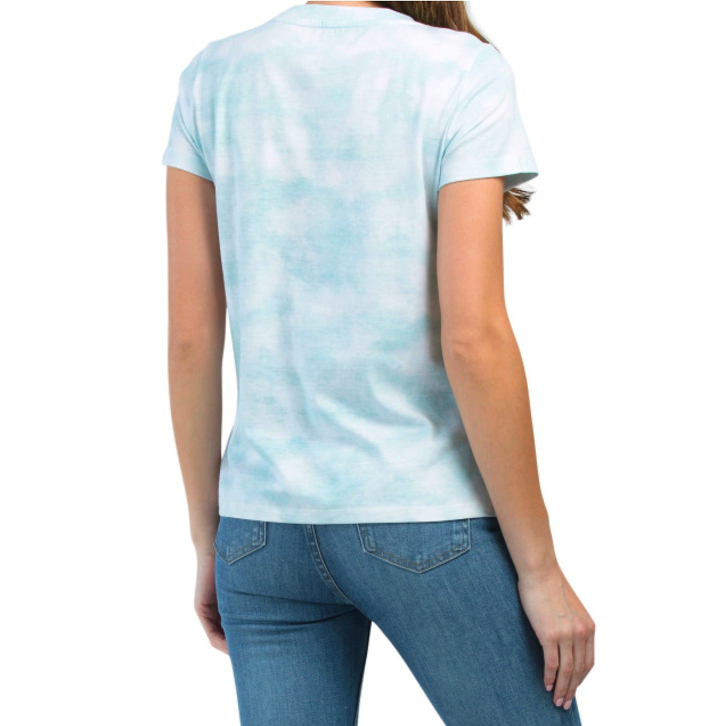 Rae Dunn Women's Blessed Graphic Print Tie Dye Cotton T-shirt