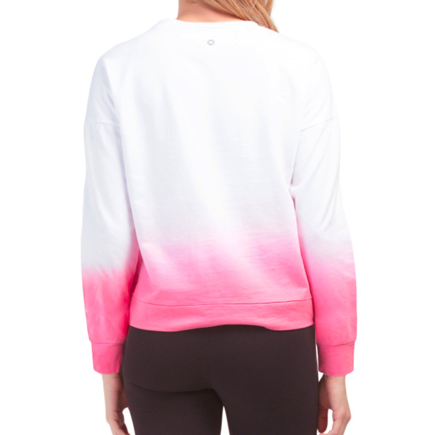 RBX Women's Ombre Dip Dye Cotton French Terry Active Sweatshirt Pullover Top