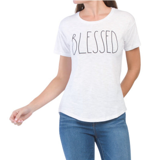 Rae Dunn Women's Blessed Cotton T-Shirt