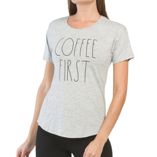 Rae Dunn Women's Coffee First Cotton T-Shirt