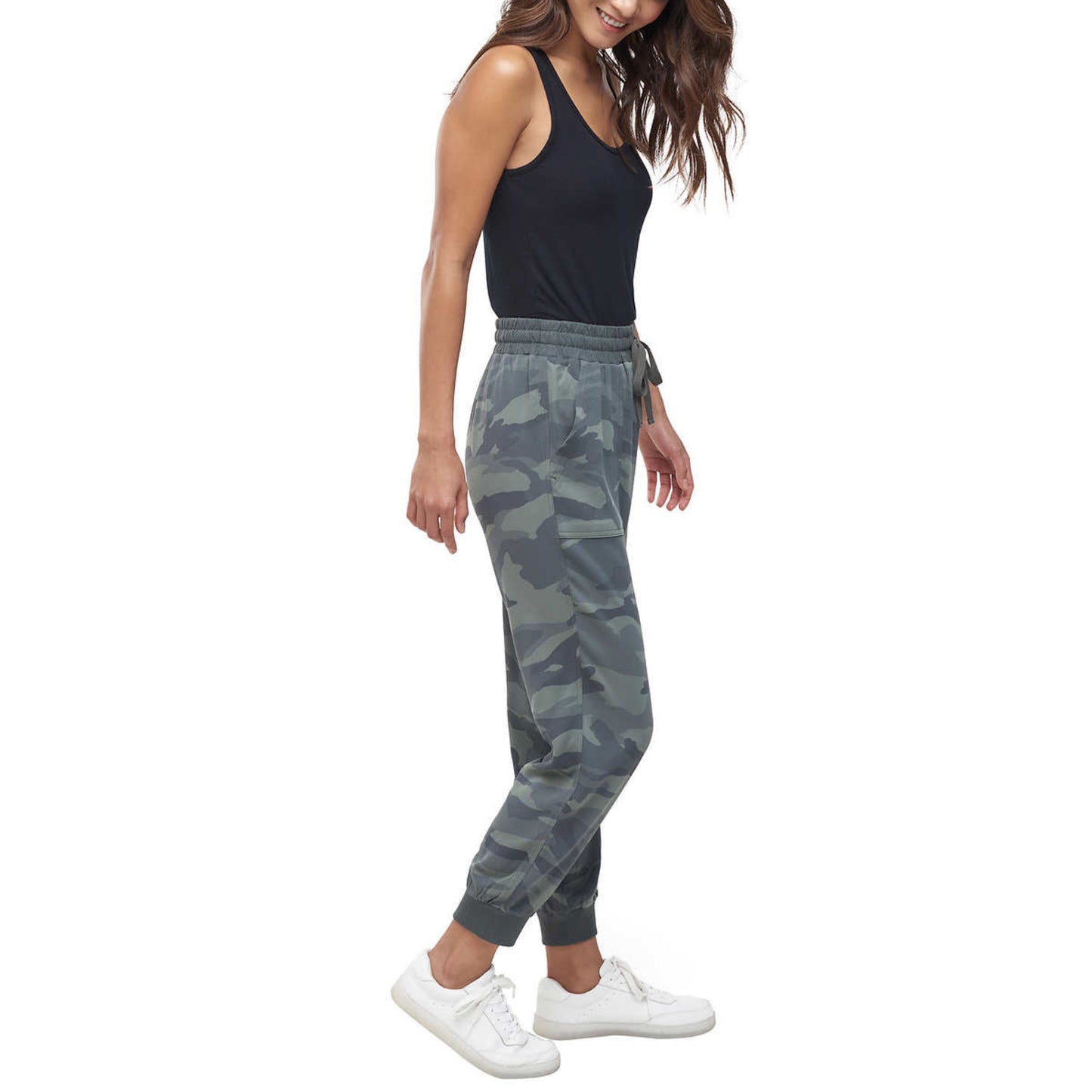 Splendid Women's Ankle Cuff Relaxed Fit Active Pants Camo Print Woven Casual Joggers