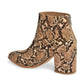 Steve Madden Women's Juliana Snakeskin Embossed Pointed Toe Block Heel Ankle Booties