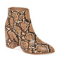 Steve Madden Women's Juliana Snakeskin Embossed Pointed Toe Block Heel Ankle Booties