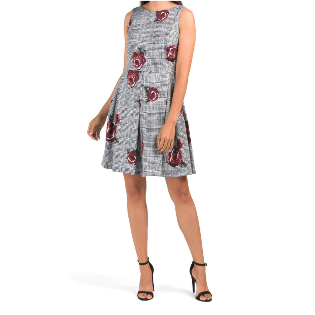 TAYLOR Women's Floral Print Fit & Flare Pleated Mini Dress