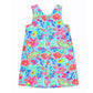 Tommy Bahama Girls Printed Cotton Shift Dress With Hair Clip