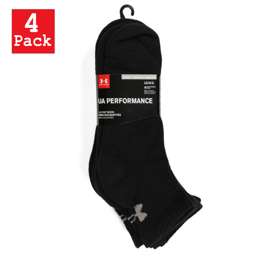 Under Armour Men's 4-Pk Cotton Moisture Wicking Athletic Performance Low Cut Socks