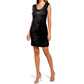 Vertigo Women's Novelty Textured Front Sleeveless Cocktail Party Mini Dress