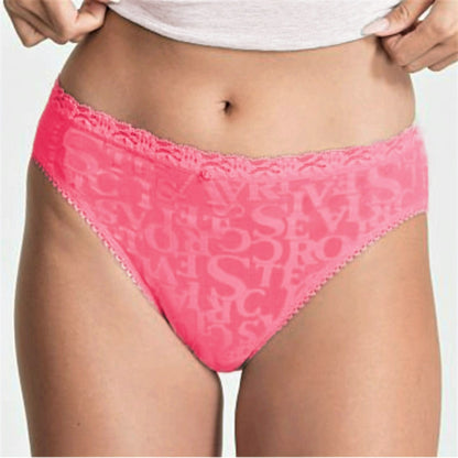 Victoria's Secret Women's Logo Lace Burnout Brief Panties