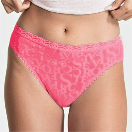 Victoria's Secret Women's Logo Lace Burnout Brief Panties