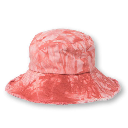 Vince Camuto Women's Unisex Tie Dye Raw Edge Cotton Bucket Summer Hat