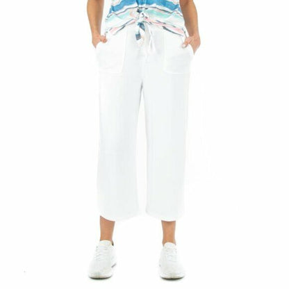 ZAC & RACHEL Women's Plus Linen Wide Leg Belted Casual Pants