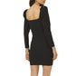 1.State Square Neck Princess Seam Metallic Shimmer Cocktail Mini Dress