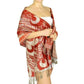 Pashmina Reversible Peacock's Feather Fringed Pashmina Shawl Evening Wrap