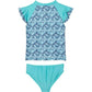 AQUA ET SOL Girl's  UPF 50+ Rash Guard and Bikini Bottoms Swim Set