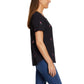 Vintage America Women's Flamingos Embroidered Relaxed Fit Tee Lightweight Cotton Blend T-Shirt