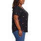 Vintage America Women's Flamingos Embroidered Relaxed Fit Tee Lightweight Cotton Blend T-Shirt