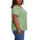 Vintage America Women's Bees Embroidered Relaxed Fit Tee Lightweight Cotton Blend T-Shirt