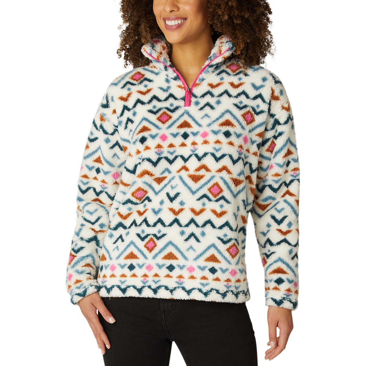 Eddie Bauer Women's Ultra Soft Plush Fleece Quarter Zip Sweatshirt Azt –  Letay Store