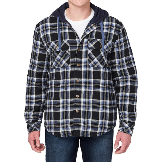 Legendary Outfitters Men’s Plaid Insulated Casual Hooded Shirt Jacket