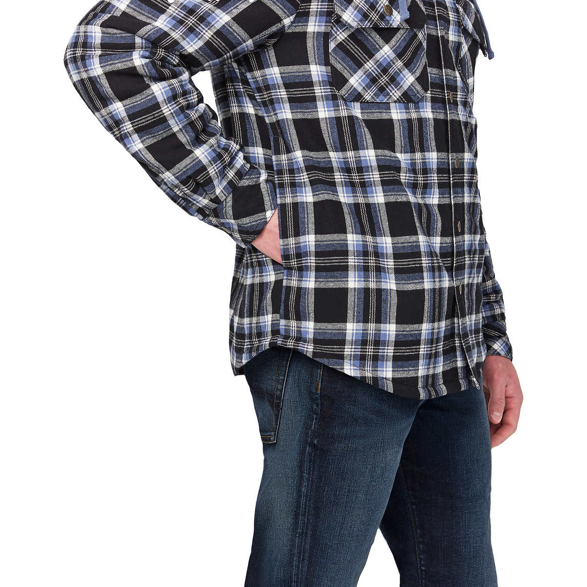 Legendary Outfitters Men’s Plaid Insulated Casual Hooded Shirt Jacket