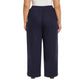 Briggs Women's Wide Leg Lightweight Linen Blend 2 Pockets Stripe Pants