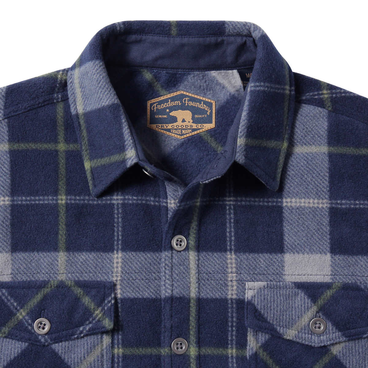 Freedom Foundry Men’s Plaid Fleece Comfort Fit Button Up Shirt